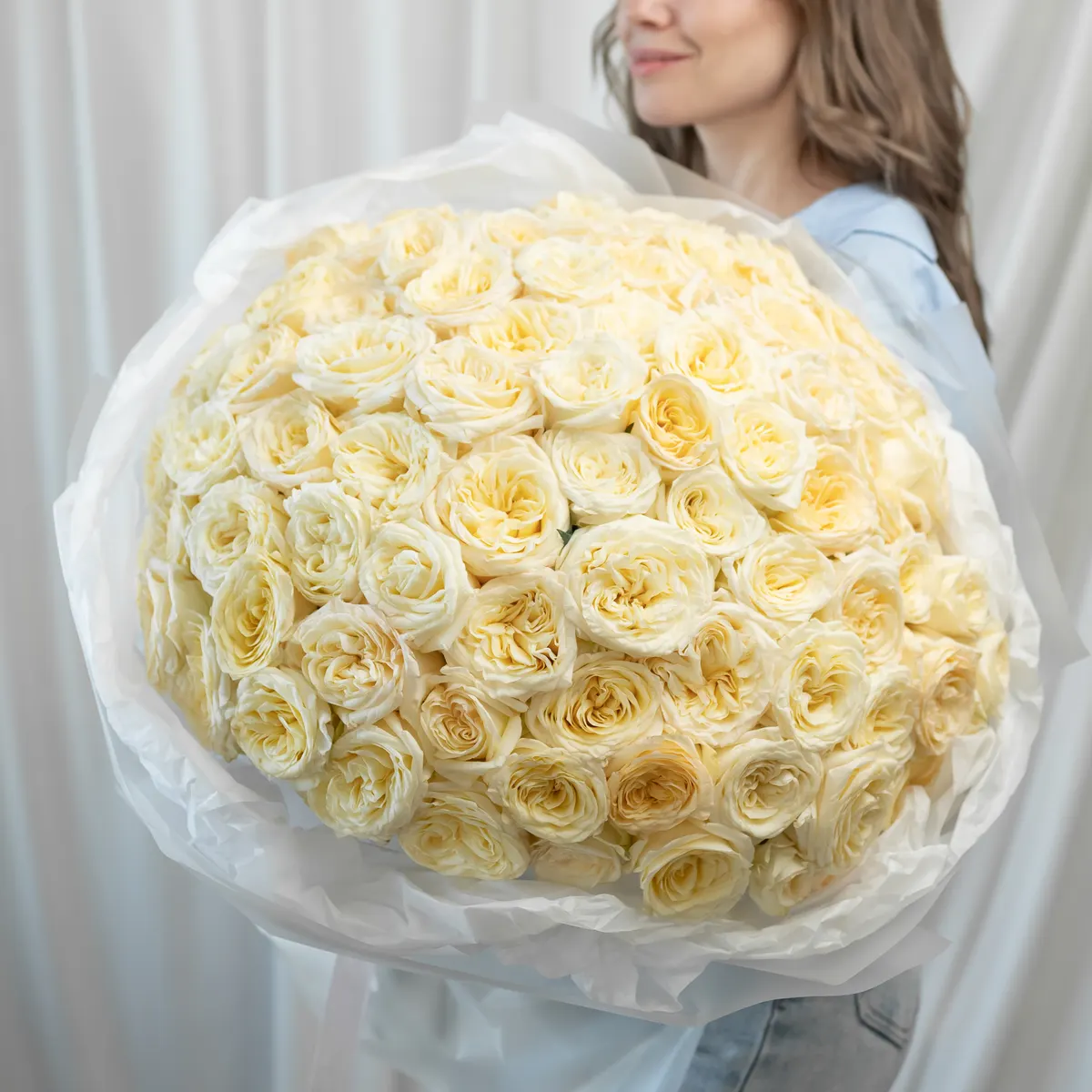 101 кремовая роза (сорт Кендл Лайт), ракурс 1 из 7