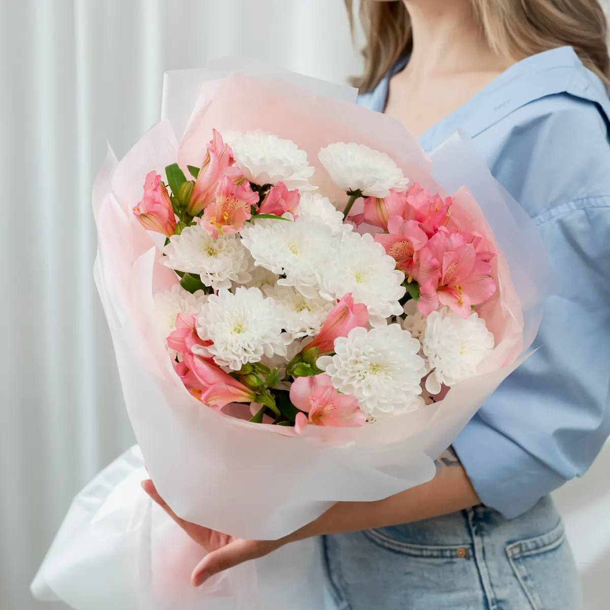 Сборный букет хриза+альстра, ракурс 1 из 7
