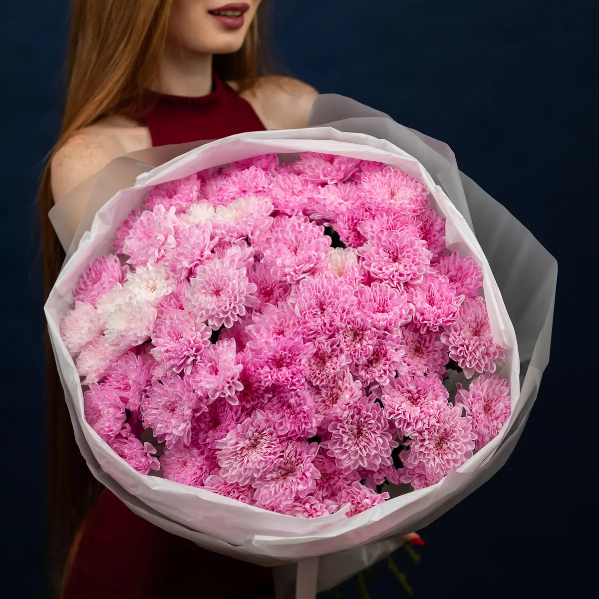 15 хризантем нежно-розовых, ракурс 1 из 7
